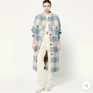 Isabel Marant blue long sleeve wool coat